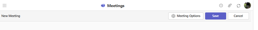 After selecting Edit for your meeting, Meeting Options can be selected on the top right