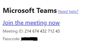 Join meeting link from an email notification
