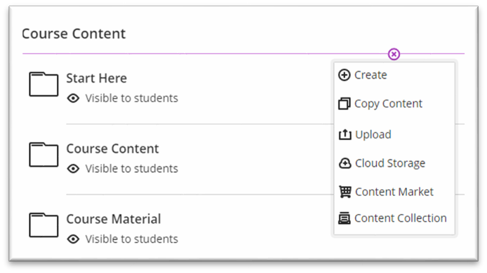 Screenshot highlighting the Add Content icon
