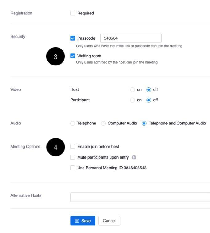 Zoom settings