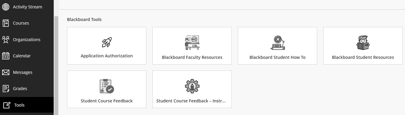 screenshot of the tools available