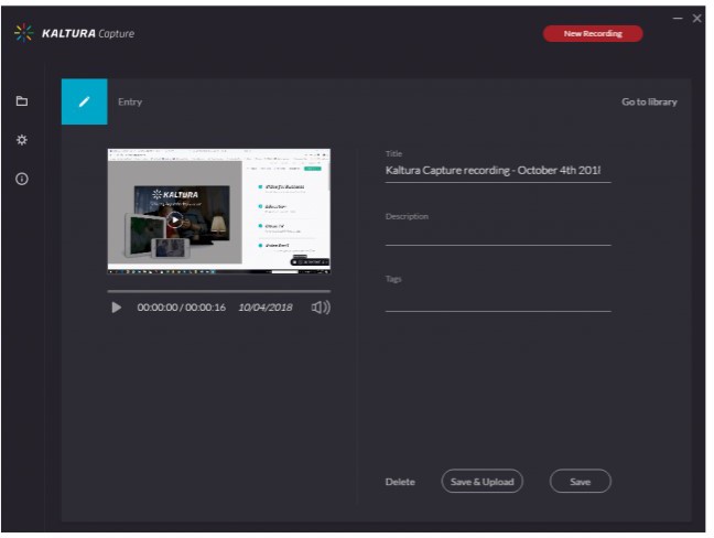 screenshot showing fields for title, description, and tags