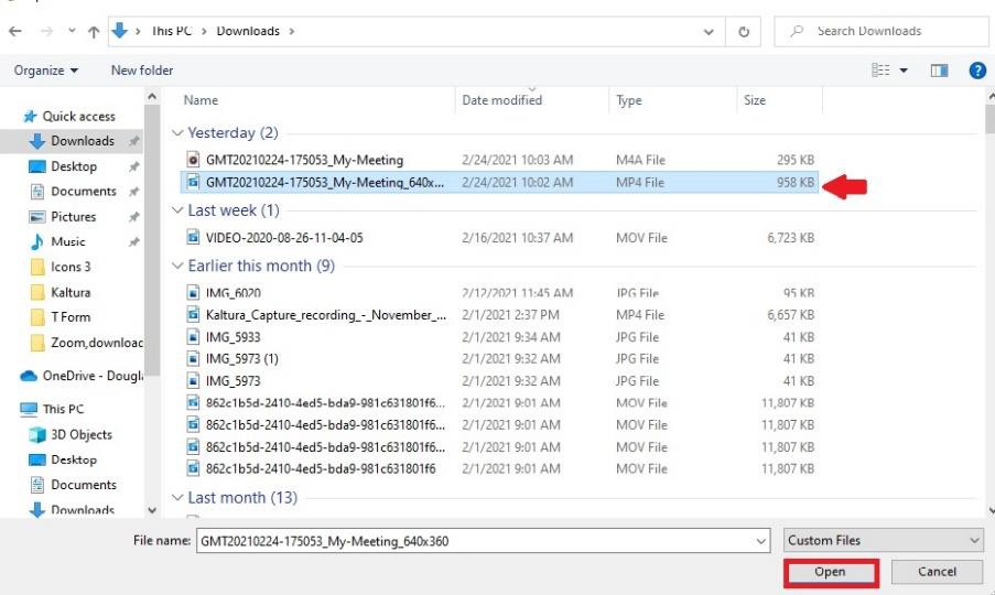 Screenshot of a local computer directory pop up