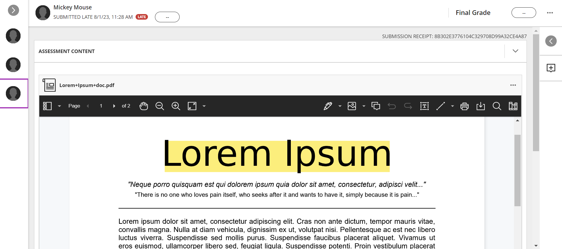 screenshot of left and right panels minimized