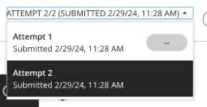 drop down to toggle between attempts in the grading area