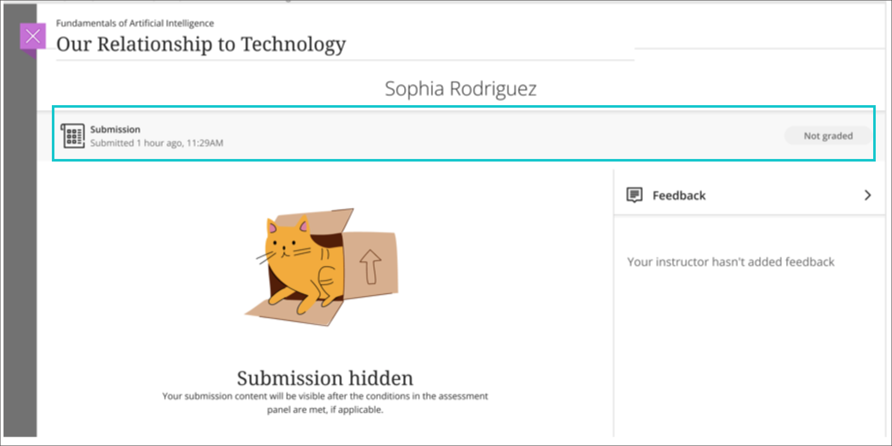 student view on attempt but no submission is shown