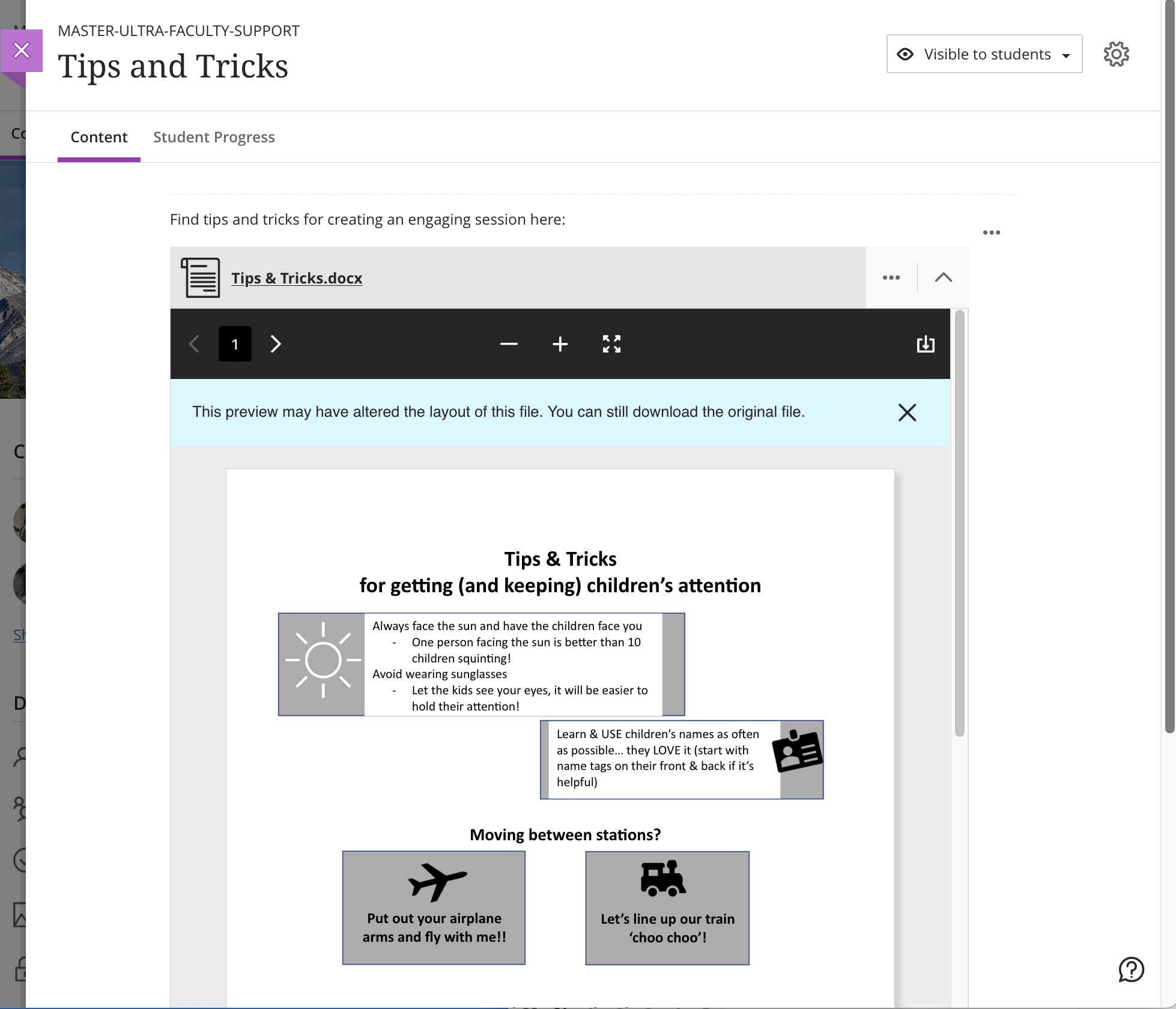 screenshot of a PDF embedded within a Document that can be opened and collapsed 