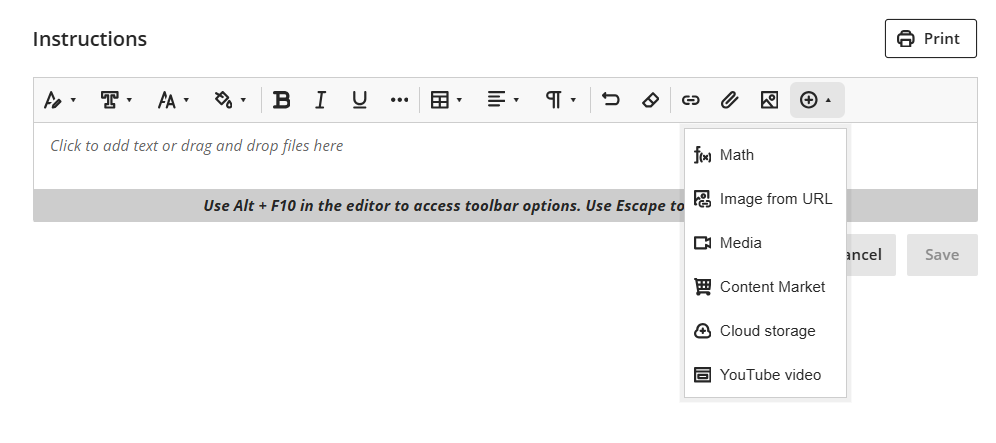 screenshot of how to add cloud files in the text editor