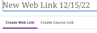 Screenshot of renaming a link