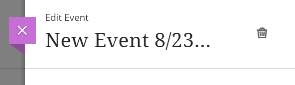 screenshot of the trash can icon to the right of the event name