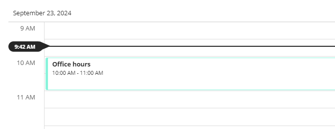 screenshot showing an event in the calendar
