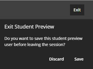 Pop up to discard preview user