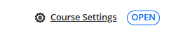 screenshot of course settings in the top right of a blackboard course