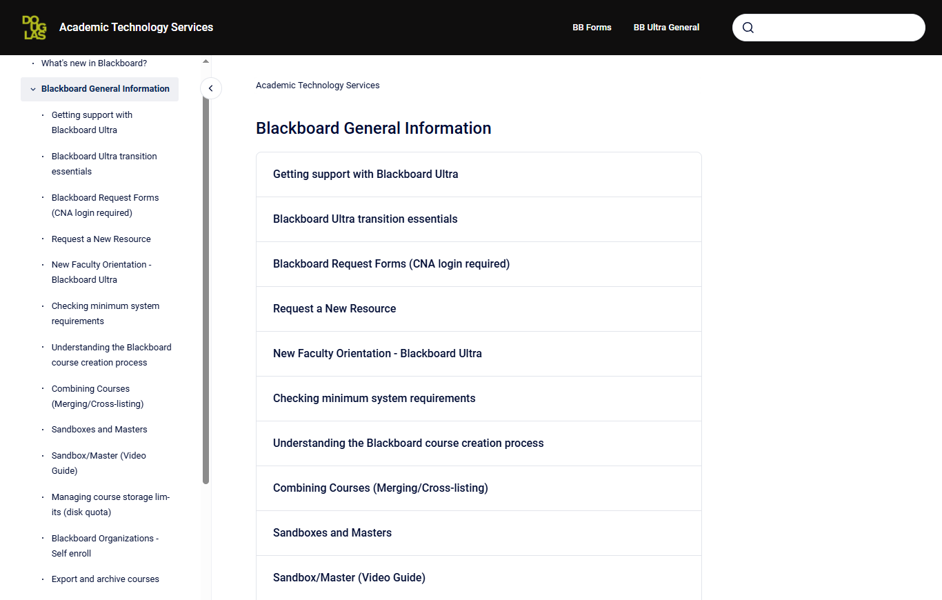 screenshot of the ATS knowledge base