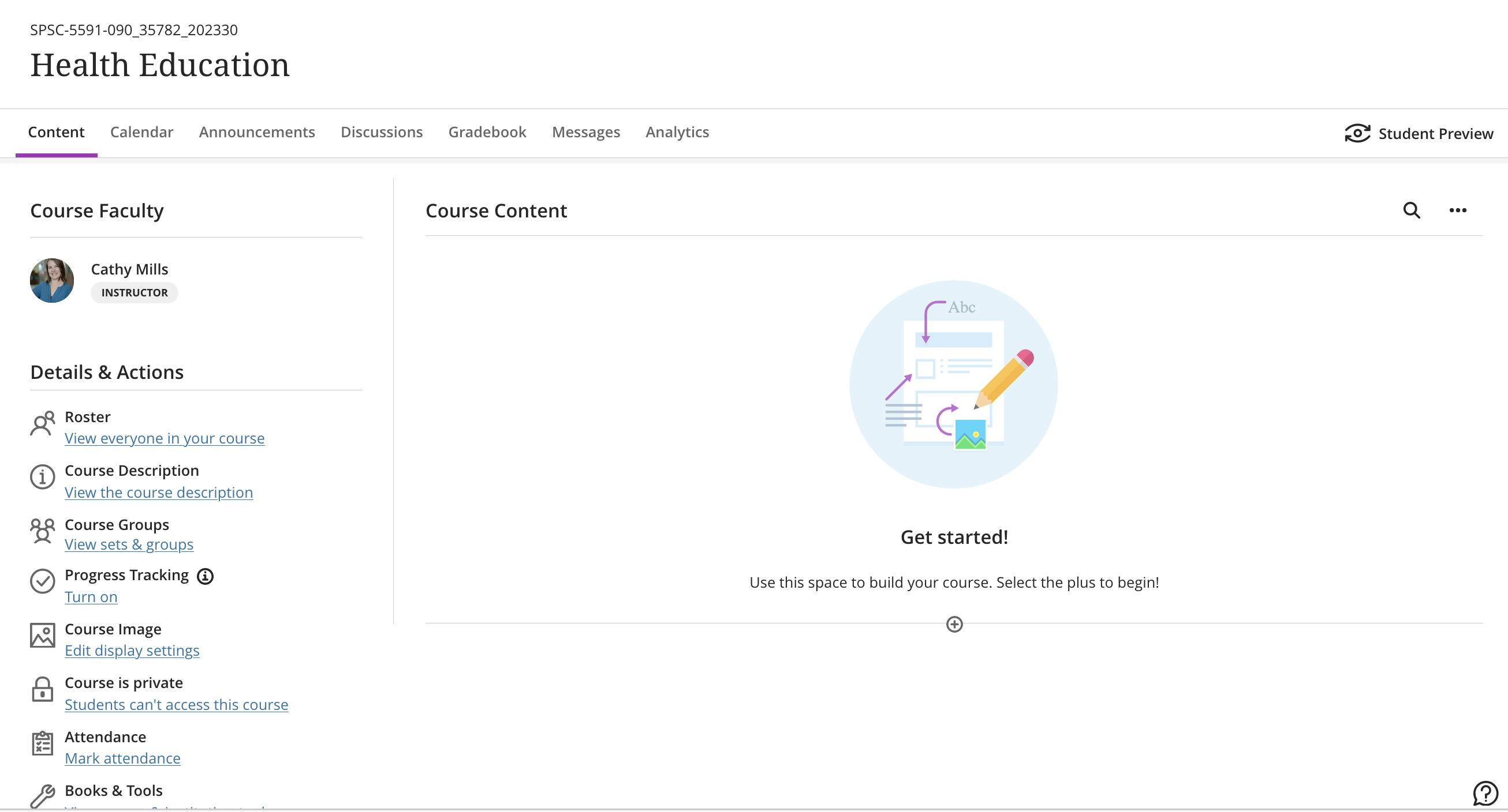 Example Blackboard Ultra course shell