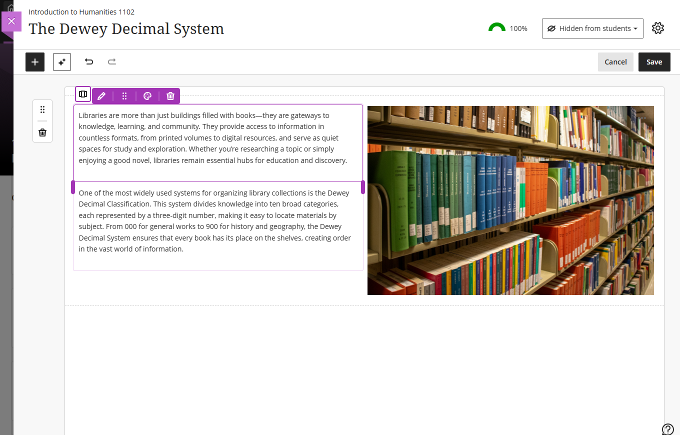 Document with two vertically stacked blocks in one column.