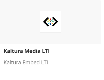 Screenshot of the Kaltura Media LTI icon in Content market