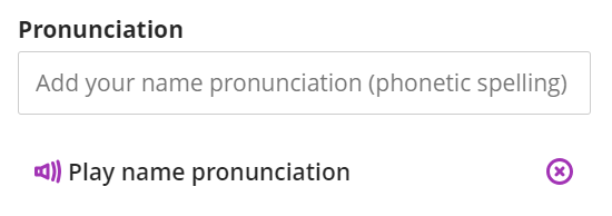 screenshot of option to playback your name pronunciation
