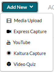 screenshot of the Add New drop down menu with Express Capture being the 2nd option. 