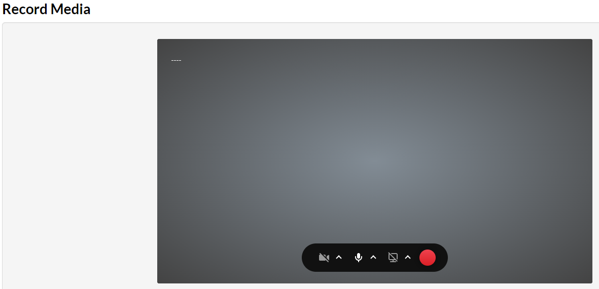 Screenshot of the Record Media Window with the toolbar at the bottom