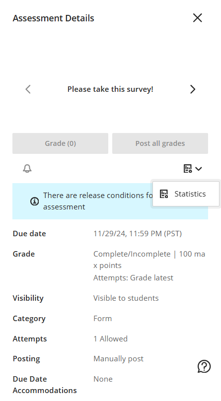Assessment details 
