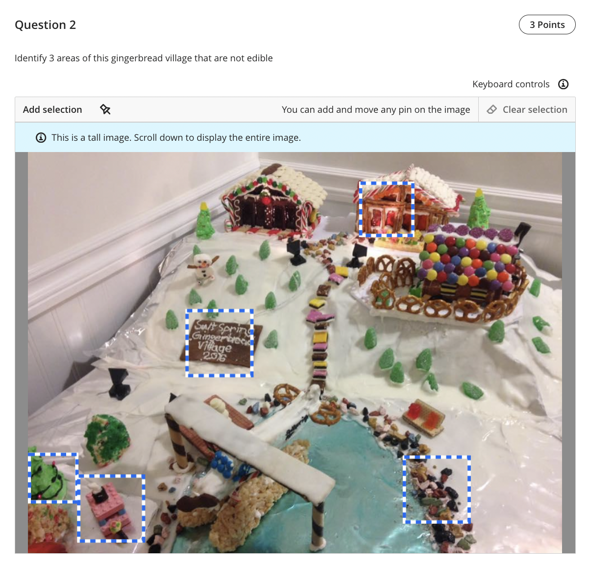 student view - 5 hotspots are visible for the student. 