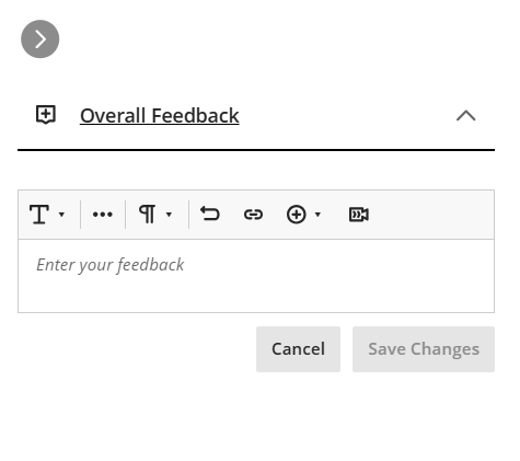 screenshot of overall feedback content editor
