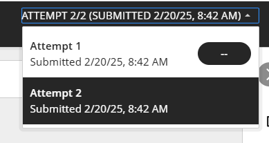 attempt drop down to toggle between student attempts