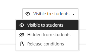 screenshot of visibility settings