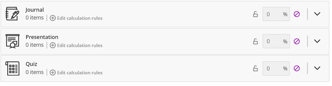 exclude items by clicking on the exclude icon - circle with a line