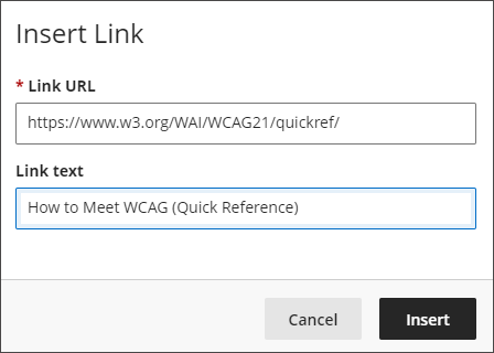 screenshot showing link text