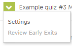 screenshot of the drop down arrow to access settings