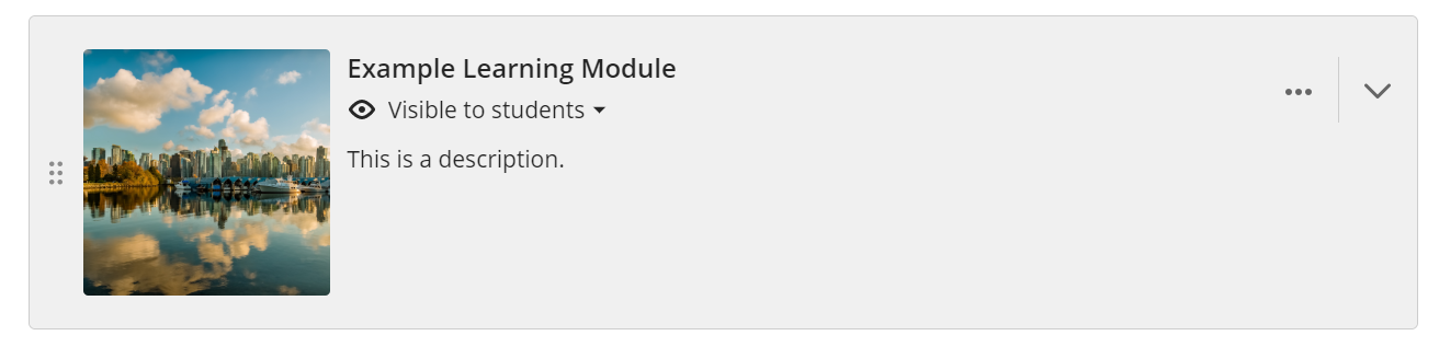 screenshot of a learning module with the three dots on the right
