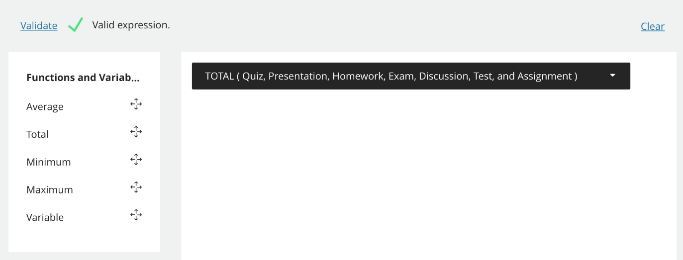 screenshot showing the calculation panel