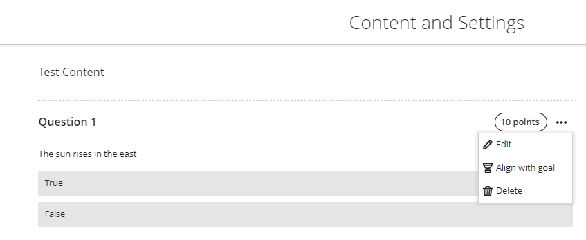screenshot shoing three dots to right of question with options to edit and delete