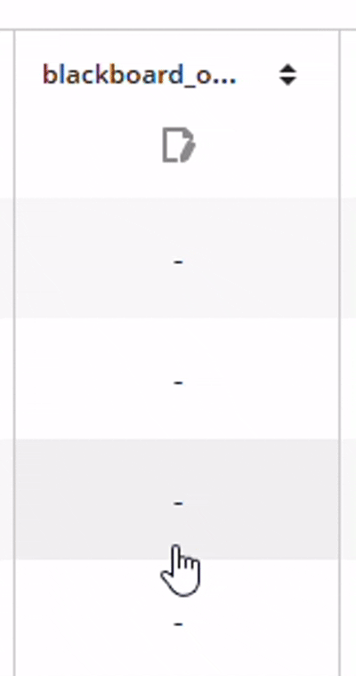 Enter grades via the grid view by hovering near the top of the assessment column and clicking just above the first cell